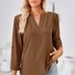 Notched Roll-Tab Sleeve T-Shirt