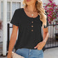 Eyelet Quarter Button Short Sleeve T-Shirt