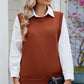 Buttoned Round Neck Sweater Vest