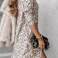 Leopard V-Neck Long Sleeve Dress