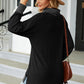 Slit Mock Neck Long Sleeve T-Shirt