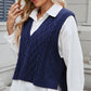 Cable-Knit V-Neck Sweater Vest