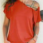 Asymmetrical Neck Short Sleeve T-Shirt