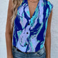 Full Size Printed Button Up Tank