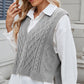 Cable-Knit V-Neck Sweater Vest