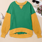 Contrast Round Neck Long Sleeve Sweatshirt