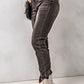 High Waist Raw Hem Skinny Jeans