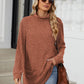 Ribbed Mock Neck Long Sleeve T-Shirt