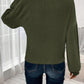 Ribbed Round Neck Lantern Sleeve T-Shirt