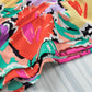 Multicolored Flutter Sleeve Mock Neck Blouse