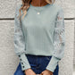 Round Neck Lace Long Sleeve Top