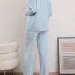 Mock Neck Long Sleeve Top and Pants Sweater Set