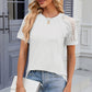 Openwork Round Neck Short Sleeve T-Shirt