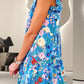 Tiered Floral Cap Sleeve Dress