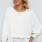 Smocked Lantern Sleeve Round Neck Blouse