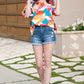 Printed Square Neck Half Sleeve Top