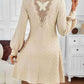 Lace Detail V-Neck Long Sleeve Dress