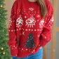 Christmas Element Round Neck Long Sleeve Sweater