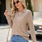 Ribbed Johnny Collar Long Sleeve T-Shirt