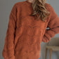 Openwork Round Neck Dropped Shoulder Sweater