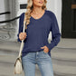 V-Neck Lantern Sleeve T-Shirt