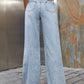 Distressed Wide Leg Jeans with Pockets