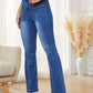 High Waist Bootcut Jeans with Pockets