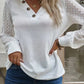 Decorative Button V-Neck Long Sleeve T-Shirt