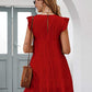 Ruffled Round Neck Cap Sleeve Mini Dress