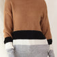 Color Block Round Neck Dropped Shoulder Sweater