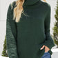 Side Slit Turtleneck Long Sleeve Sweater