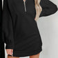 Half Zip Dropped Shoulder Mini Sweatshirt Dress