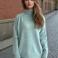 Solid Color Turtleneck Long Sleeve Sweater