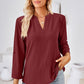 Notched Roll-Tab Sleeve T-Shirt