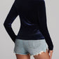 Ruched Surplice Long Sleeve Top