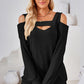 Cutout Square Neck Cold Shoulder T-Shirt