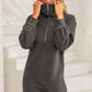 Half Zip Dropped Shoulder Mini Sweatshirt Dress