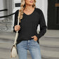 V-Neck Lantern Sleeve T-Shirt