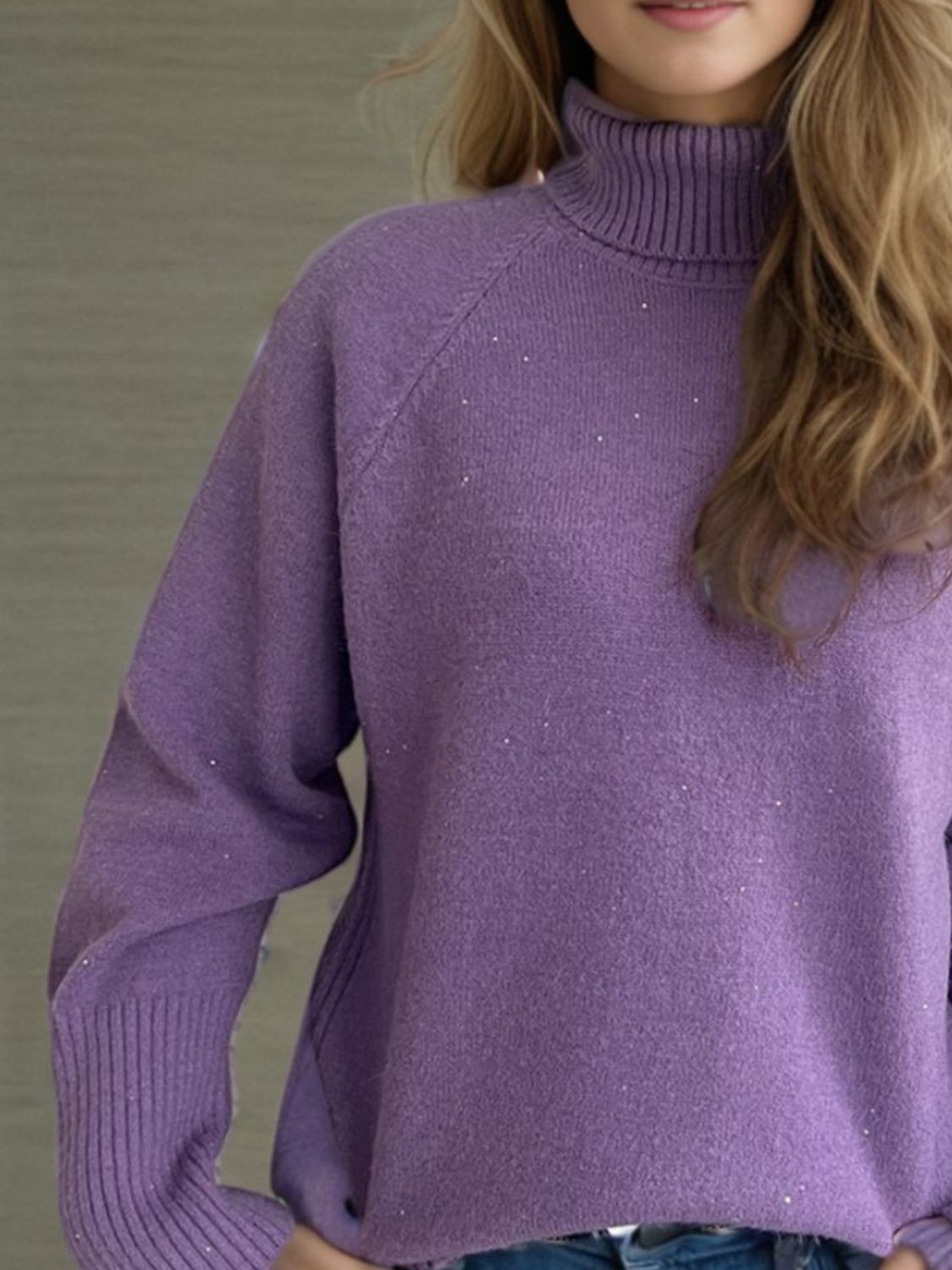 Turtleneck Raglan Sleeve Sweater