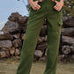 High Waist Cargo Straight Jeans