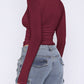 Ruched Asymmetrical Neck Long Sleeve T-Shirt