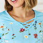 Crisscross Printed Long Sleeve T-Shirt