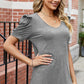 Round Neck Ruffle Trim Short Sleeve T-Shirt