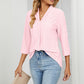 Eyelet Three-Quarter Sleeve Blouse