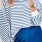 Striped Dropped Shoulder Long Sleeve Sweatshirt