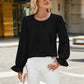 Round Neck Flounce Sleeve Top