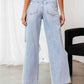Distressed Wide Leg Jeans with Pockets