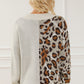 Leopard V Neck Drop Shoulder Sweater