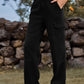 High Waist Cargo Straight Jeans