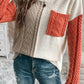 Color Block Round Neck Long Sleeve Sweater